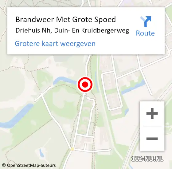 Locatie op kaart van de 112 melding: Brandweer Met Grote Spoed Naar Driehuis Nh, Duin- En Kruidbergerweg op 5 september 2016 23:22