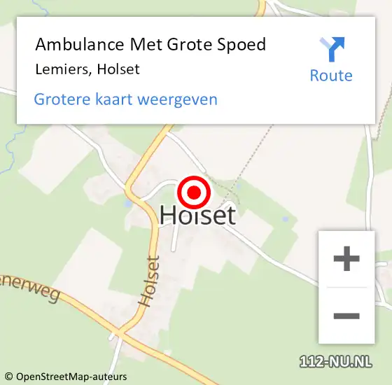 Locatie op kaart van de 112 melding: Ambulance Met Grote Spoed Naar Lemiers, Holset op 26 december 2013 10:53