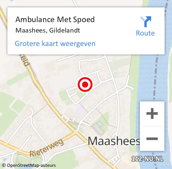 Locatie op kaart van de 112 melding: Ambulance Met Spoed Naar Maashees, Gildelandt op 6 september 2016 05:06