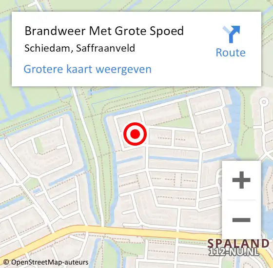 Locatie op kaart van de 112 melding: Brandweer Met Grote Spoed Naar Schiedam, Saffraanveld op 26 december 2013 11:20