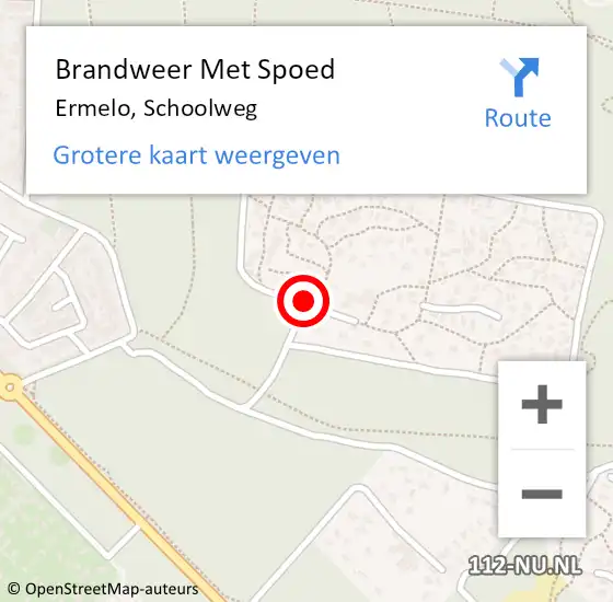 Locatie op kaart van de 112 melding: Brandweer Met Spoed Naar Ermelo, Schoolweg op 26 december 2013 11:21