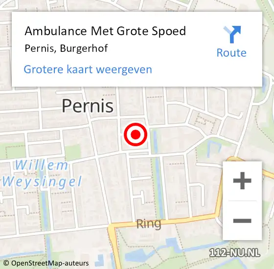 Locatie op kaart van de 112 melding: Ambulance Met Grote Spoed Naar Pernis, Burgerhof op 6 september 2016 15:32