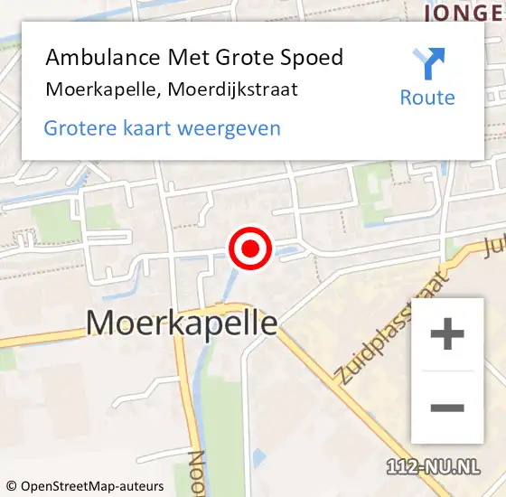 Locatie op kaart van de 112 melding: Ambulance Met Grote Spoed Naar Moerkapelle, Moerdijkstraat op 6 september 2016 18:05