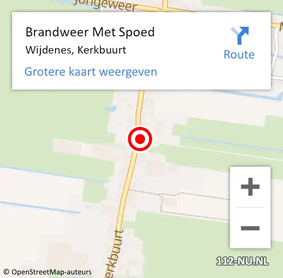 Locatie op kaart van de 112 melding: Brandweer Met Spoed Naar Wijdenes, Kerkbuurt op 6 september 2016 20:08