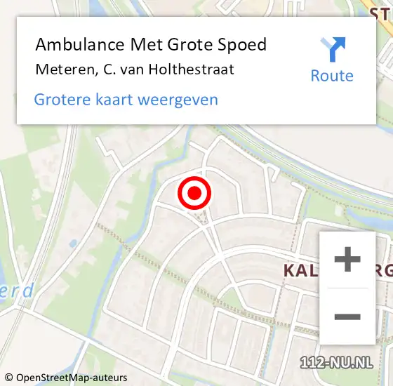 Locatie op kaart van de 112 melding: Ambulance Met Grote Spoed Naar Meteren, C. van Holthestraat op 6 september 2016 20:21