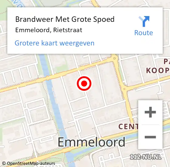 Locatie op kaart van de 112 melding: Brandweer Met Grote Spoed Naar Emmeloord, Rietstraat op 6 september 2016 23:22