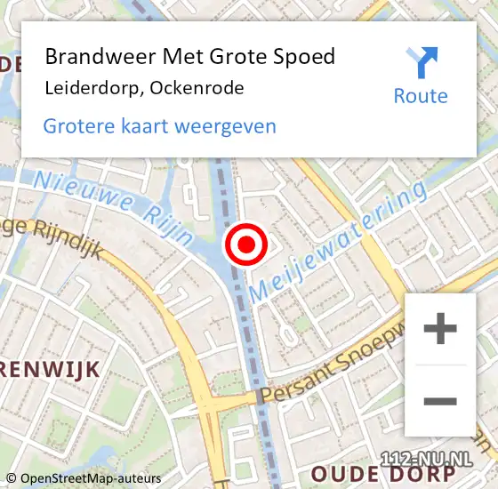 Locatie op kaart van de 112 melding: Brandweer Met Grote Spoed Naar Leiderdorp, Ockenrode op 7 september 2016 05:13