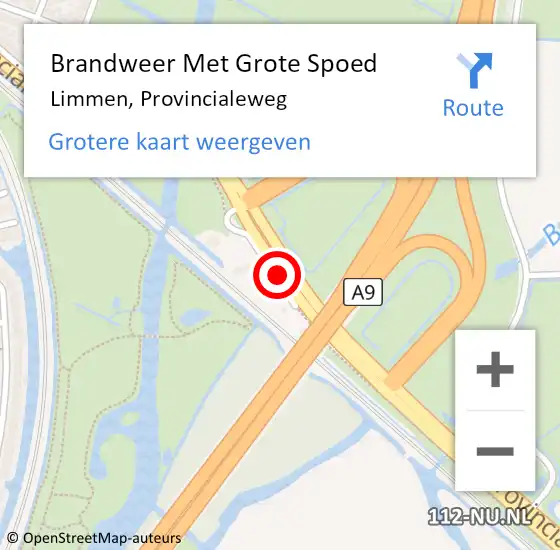 Locatie op kaart van de 112 melding: Brandweer Met Grote Spoed Naar Limmen, Provincialeweg op 7 september 2016 09:17