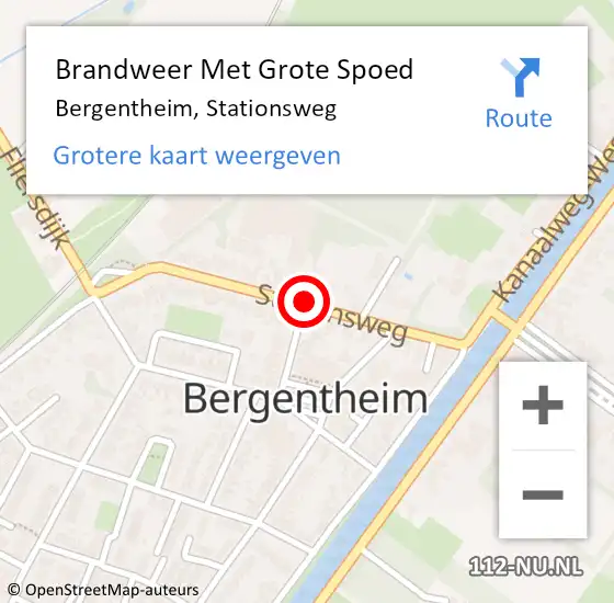 Locatie op kaart van de 112 melding: Brandweer Met Grote Spoed Naar Bergentheim, Stationsweg op 7 september 2016 09:22