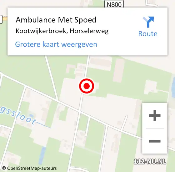 Locatie op kaart van de 112 melding: Ambulance Met Spoed Naar Kootwijkerbroek, Horselerweg op 7 september 2016 10:35