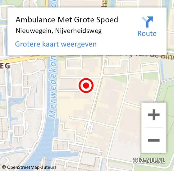 Locatie op kaart van de 112 melding: Ambulance Met Grote Spoed Naar Nieuwegein, Nijverheidsweg op 7 september 2016 11:08