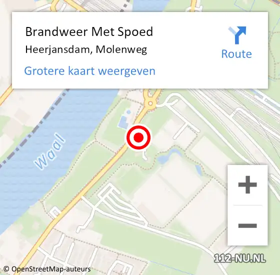 Locatie op kaart van de 112 melding: Brandweer Met Spoed Naar Heerjansdam, Molenweg op 26 december 2013 13:27