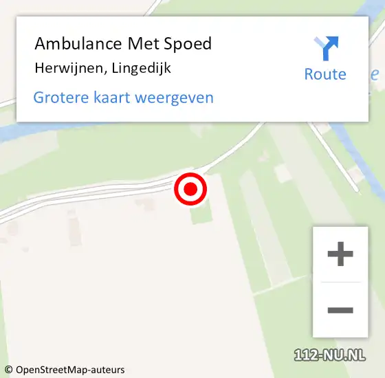 Locatie op kaart van de 112 melding: Ambulance Met Spoed Naar Herwijnen, Lingedijk op 7 september 2016 12:00