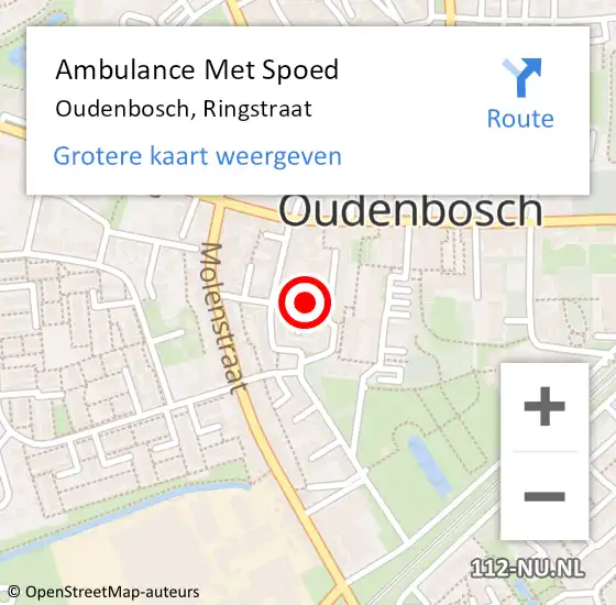Locatie op kaart van de 112 melding: Ambulance Met Spoed Naar Oudenbosch, Ringstraat op 7 september 2016 12:37
