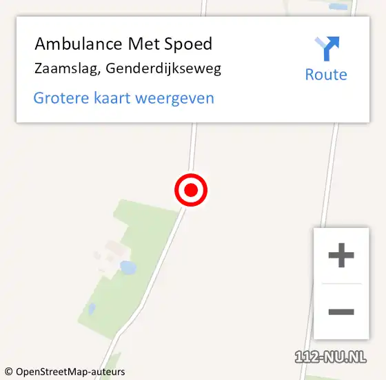 Locatie op kaart van de 112 melding: Ambulance Met Spoed Naar Zaamslag, Genderdijkseweg op 7 september 2016 14:01