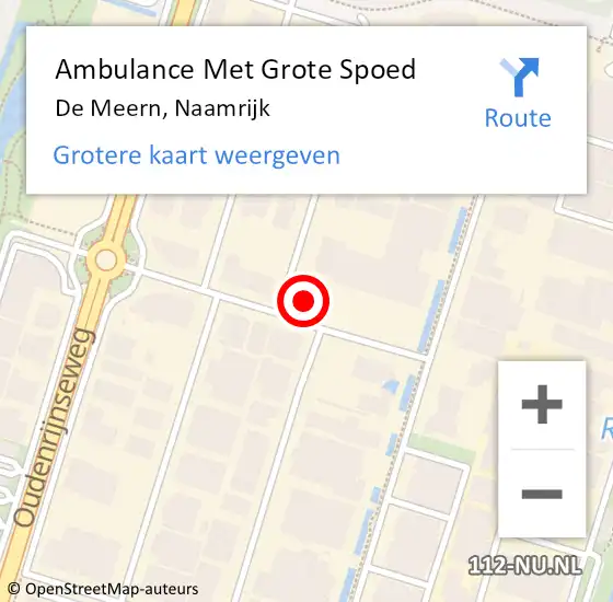 Locatie op kaart van de 112 melding: Ambulance Met Grote Spoed Naar De Meern, Naamrijk op 7 september 2016 14:06