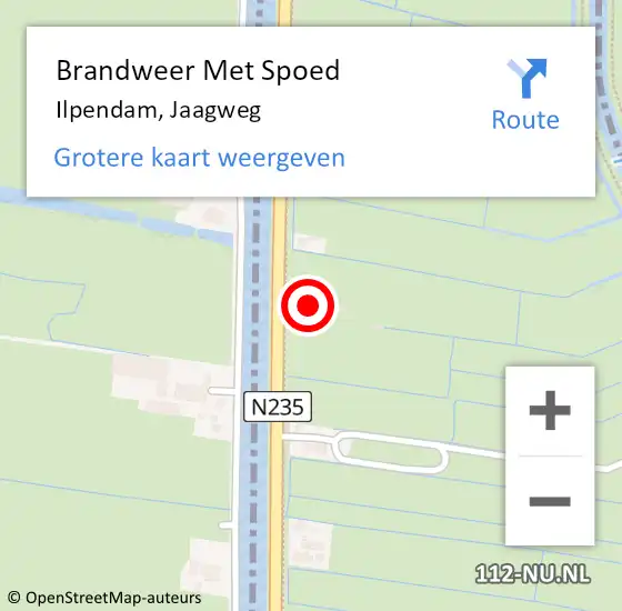 Locatie op kaart van de 112 melding: Brandweer Met Spoed Naar Ilpendam, Jaagweg op 7 september 2016 14:15