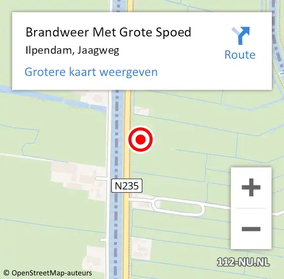 Locatie op kaart van de 112 melding: Brandweer Met Grote Spoed Naar Ilpendam, Jaagweg op 7 september 2016 14:28