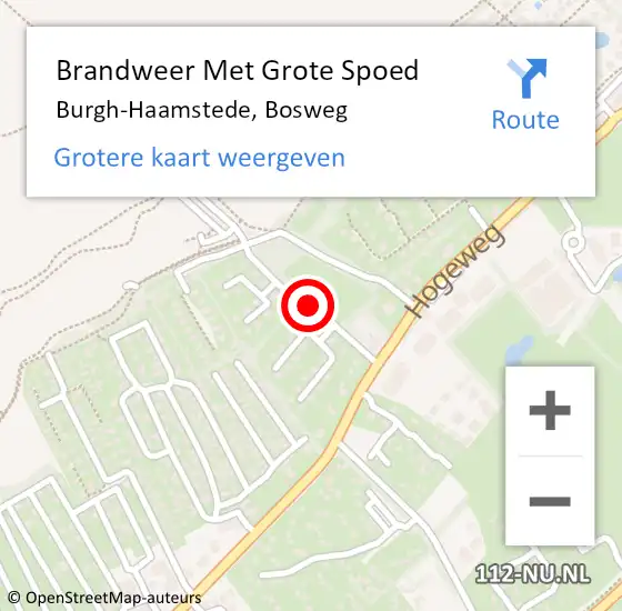 Locatie op kaart van de 112 melding: Brandweer Met Grote Spoed Naar Burgh-Haamstede, Bosweg op 7 september 2016 14:48