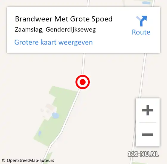 Locatie op kaart van de 112 melding: Brandweer Met Grote Spoed Naar Zaamslag, Genderdijkseweg op 7 september 2016 14:58