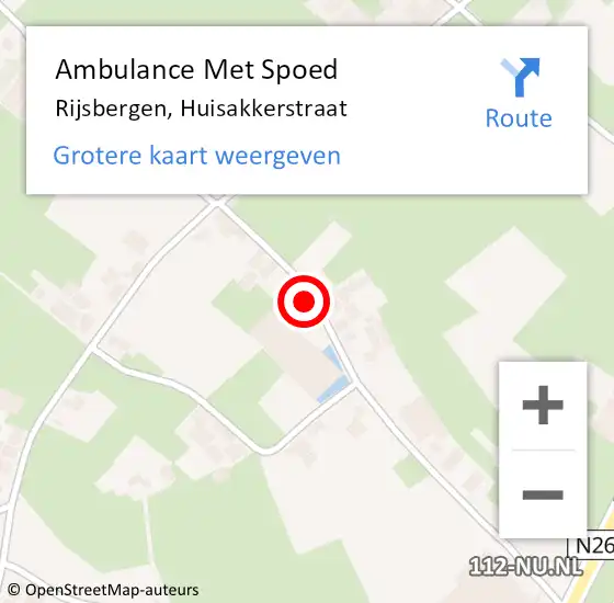 Locatie op kaart van de 112 melding: Ambulance Met Spoed Naar Rijsbergen, Huisakkerstraat op 7 september 2016 15:32