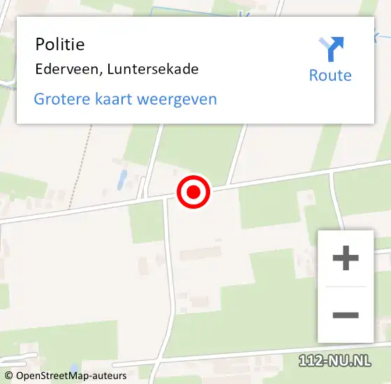 Locatie op kaart van de 112 melding: Politie Ederveen, Luntersekade op 7 september 2016 16:54