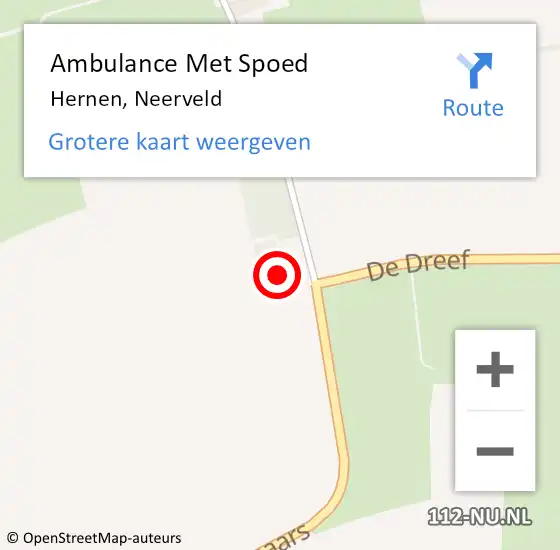 Locatie op kaart van de 112 melding: Ambulance Met Spoed Naar Hernen, Neerveld op 7 september 2016 17:26