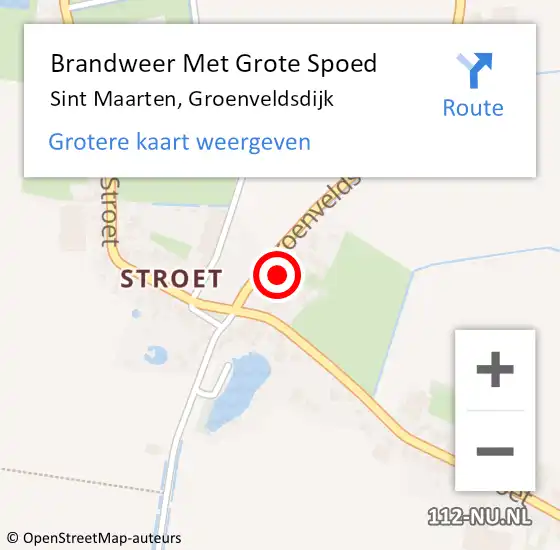 Locatie op kaart van de 112 melding: Brandweer Met Grote Spoed Naar Sint Maarten, Groenveldsdijk op 7 september 2016 20:29