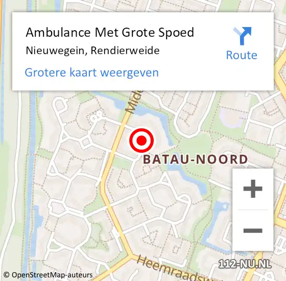 Locatie op kaart van de 112 melding: Ambulance Met Grote Spoed Naar Nieuwegein, Rendierweide op 7 september 2016 21:25