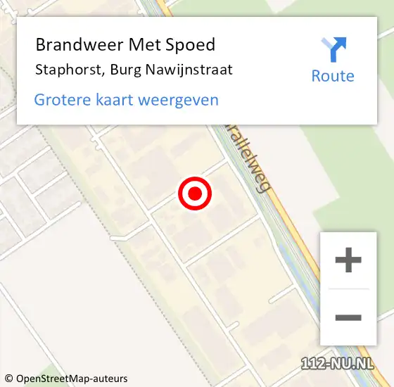 Locatie op kaart van de 112 melding: Brandweer Met Spoed Naar Staphorst, Burg Nawijnstraat op 7 september 2016 21:39