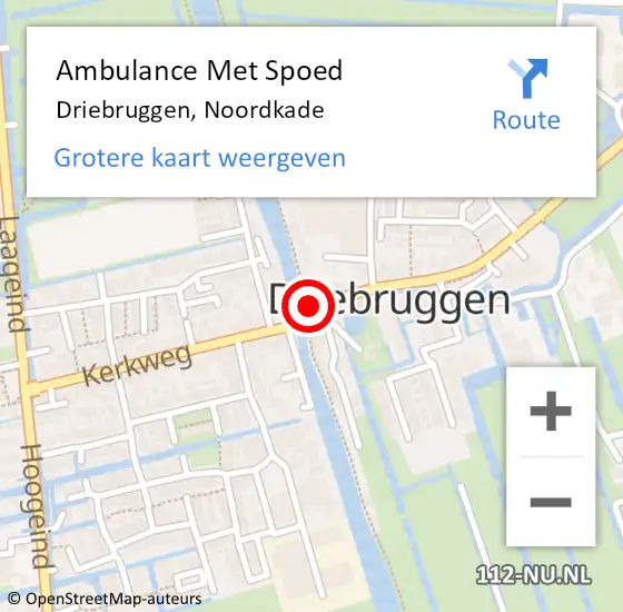 Locatie op kaart van de 112 melding: Ambulance Met Spoed Naar Driebruggen, Noordkade op 26 december 2013 14:56