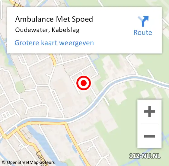 Locatie op kaart van de 112 melding: Ambulance Met Spoed Naar Oudewater, Kabelslag op 8 september 2016 03:29