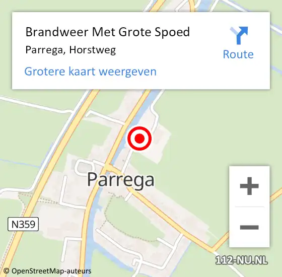 Locatie op kaart van de 112 melding: Brandweer Met Grote Spoed Naar Parrega, Horstweg op 26 december 2013 15:34