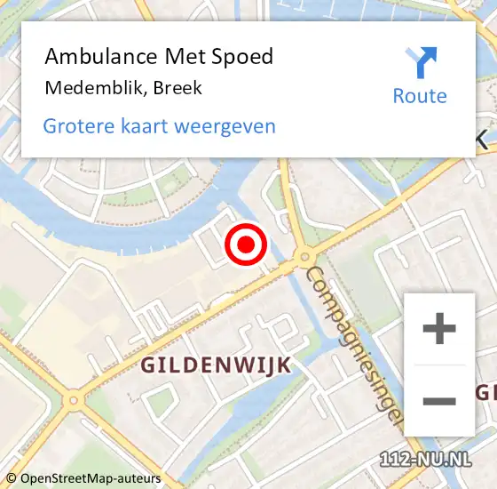 Locatie op kaart van de 112 melding: Ambulance Met Spoed Naar Medemblik, Breek op 8 september 2016 10:48