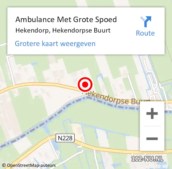 Locatie op kaart van de 112 melding: Ambulance Met Grote Spoed Naar Hekendorp, Hekendorpse Buurt op 8 september 2016 13:53