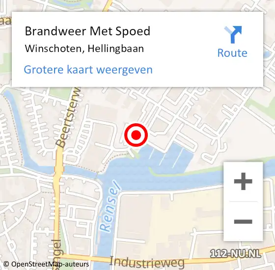 Locatie op kaart van de 112 melding: Brandweer Met Spoed Naar Winschoten, Hellingbaan op 8 september 2016 14:30
