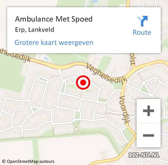 Locatie op kaart van de 112 melding: Ambulance Met Spoed Naar Erp, Lankveld op 8 september 2016 14:41