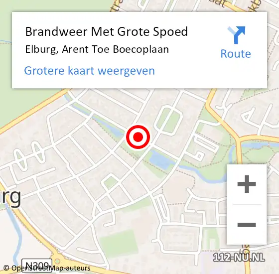 Locatie op kaart van de 112 melding: Brandweer Met Grote Spoed Naar Elburg, Arent Toe Boecoplaan op 26 december 2013 16:18