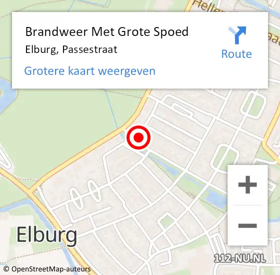 Locatie op kaart van de 112 melding: Brandweer Met Grote Spoed Naar Elburg, Passestraat op 26 december 2013 16:20