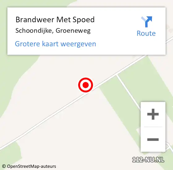 Locatie op kaart van de 112 melding: Brandweer Met Spoed Naar Schoondijke, Groeneweg op 8 september 2016 15:35