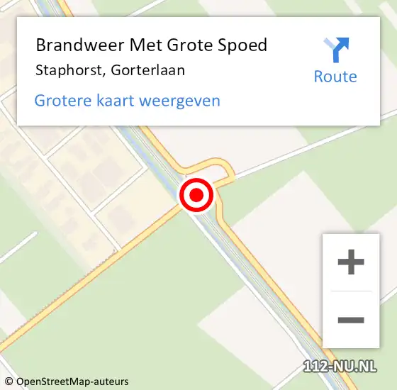 Locatie op kaart van de 112 melding: Brandweer Met Grote Spoed Naar Staphorst, Gorterlaan op 8 september 2016 15:40