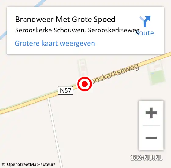 Locatie op kaart van de 112 melding: Brandweer Met Grote Spoed Naar Serooskerke Schouwen, Serooskerkseweg op 8 september 2016 17:34