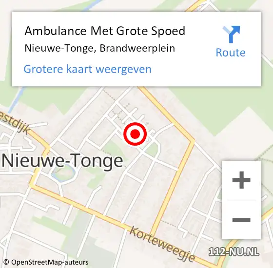 Locatie op kaart van de 112 melding: Ambulance Met Grote Spoed Naar Nieuwe-Tonge, Brandweerplein op 26 december 2013 16:50