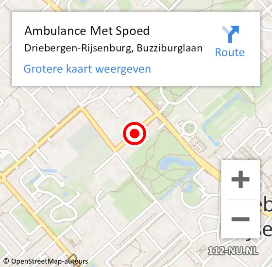 Locatie op kaart van de 112 melding: Ambulance Met Spoed Naar Driebergen-Rijsenburg, Buzziburglaan op 8 september 2016 18:49