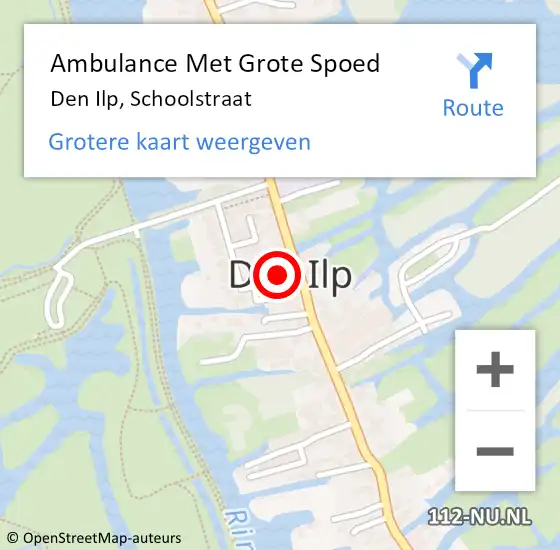 Locatie op kaart van de 112 melding: Ambulance Met Grote Spoed Naar Den Ilp, Schoolstraat op 8 september 2016 20:22