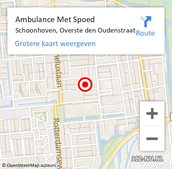 Locatie op kaart van de 112 melding: Ambulance Met Spoed Naar Schoonhoven, Overste den Oudenstraat op 8 september 2016 23:29