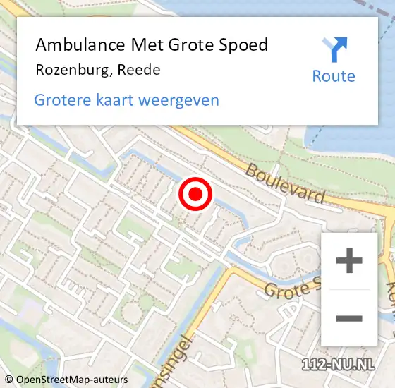 Locatie op kaart van de 112 melding: Ambulance Met Grote Spoed Naar Rozenburg, Reede op 9 september 2016 01:13