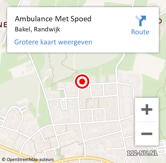 Locatie op kaart van de 112 melding: Ambulance Met Spoed Naar Bakel, Randwijk op 9 september 2016 03:27