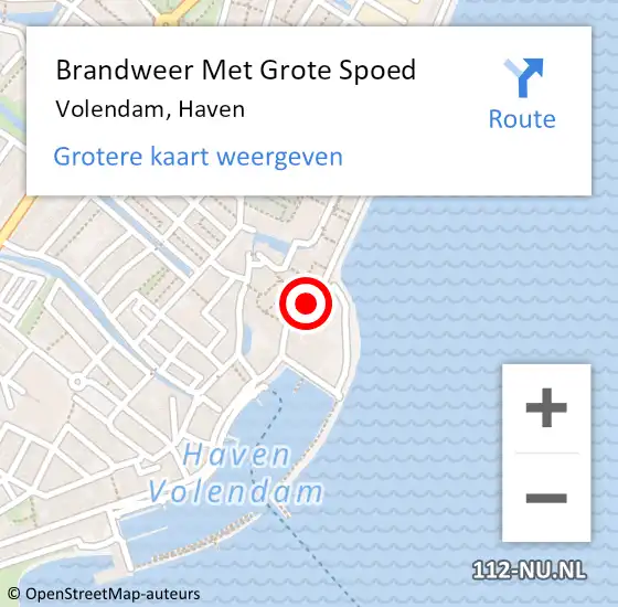 Locatie op kaart van de 112 melding: Brandweer Met Grote Spoed Naar Volendam, Haven op 9 september 2016 08:31