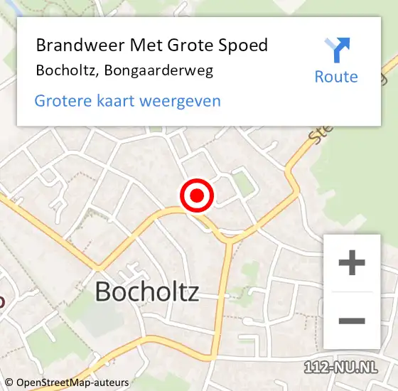 Locatie op kaart van de 112 melding: Brandweer Met Grote Spoed Naar Bocholtz, Bongaarderweg op 9 september 2016 08:33